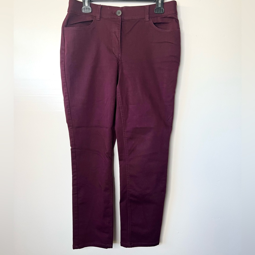Violets & Roses Plum Straight Leg Pants, 10